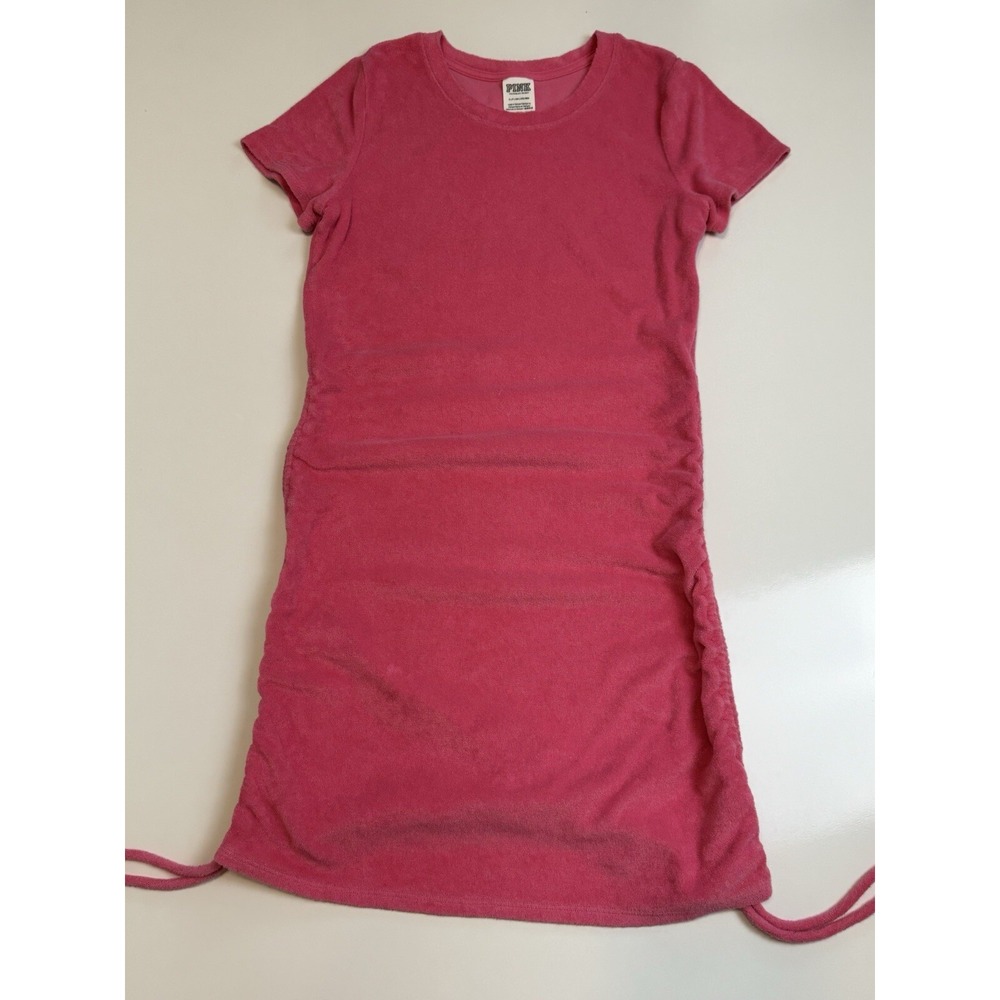 Victorias Secret PINK Beach Terry Ruched Sides Dress Pink Size S